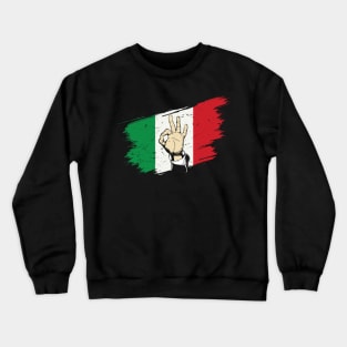 Italian Hand Gesture Sing Language Funny Italy Flag Vintage Crewneck Sweatshirt